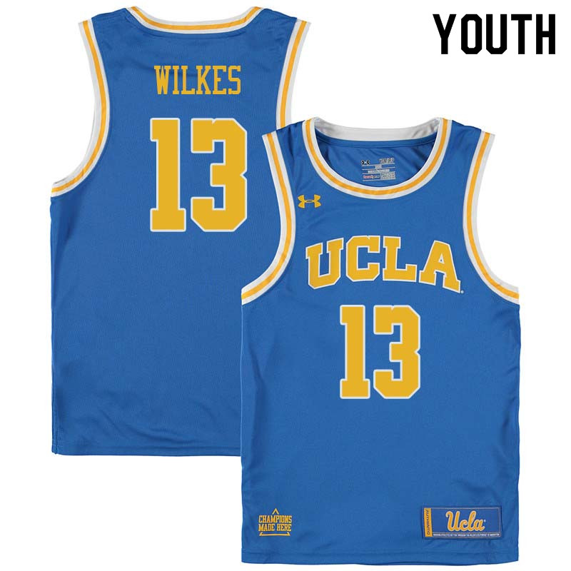 Youth #13 Kris Wilkes UCLA Bruins College Basketball Jerseys Sale-Blue